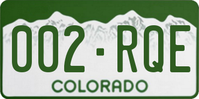 CO license plate 002RQE