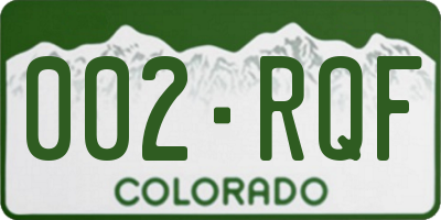 CO license plate 002RQF