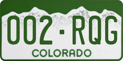 CO license plate 002RQG