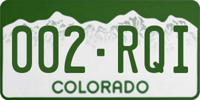 CO license plate 002RQI