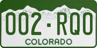 CO license plate 002RQO