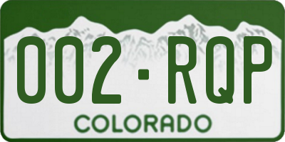 CO license plate 002RQP