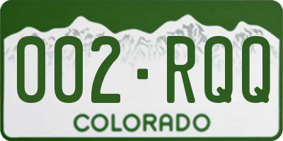 CO license plate 002RQQ