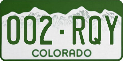 CO license plate 002RQY