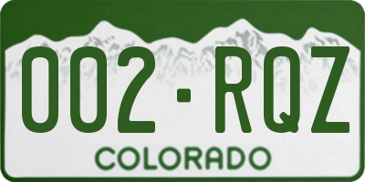 CO license plate 002RQZ