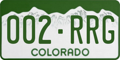 CO license plate 002RRG