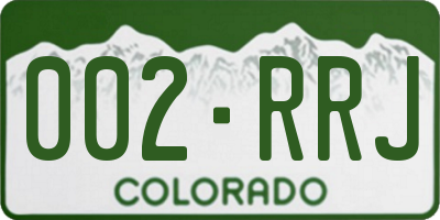 CO license plate 002RRJ