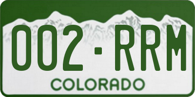 CO license plate 002RRM