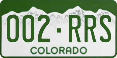 CO license plate 002RRS