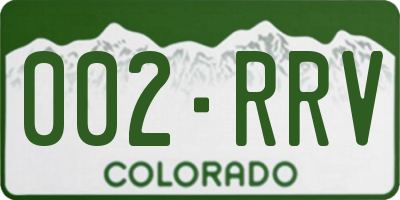 CO license plate 002RRV