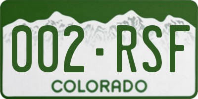 CO license plate 002RSF