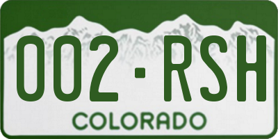 CO license plate 002RSH