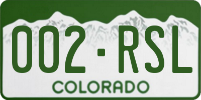 CO license plate 002RSL