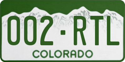 CO license plate 002RTL