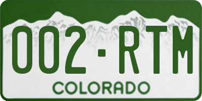 CO license plate 002RTM