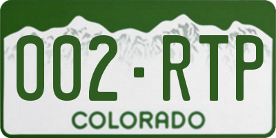 CO license plate 002RTP