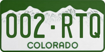 CO license plate 002RTQ