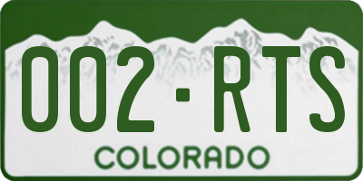 CO license plate 002RTS