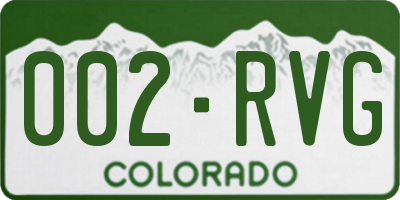 CO license plate 002RVG