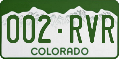 CO license plate 002RVR