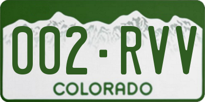CO license plate 002RVV