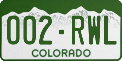 CO license plate 002RWL