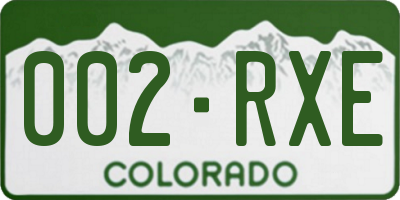 CO license plate 002RXE