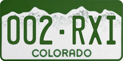 CO license plate 002RXI