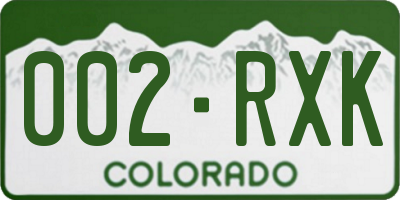 CO license plate 002RXK