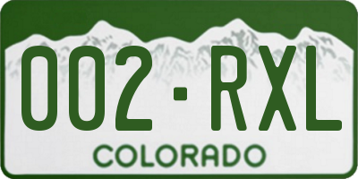 CO license plate 002RXL