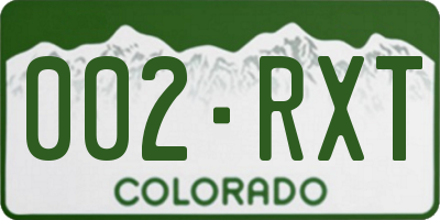 CO license plate 002RXT