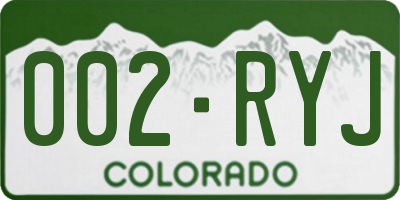 CO license plate 002RYJ