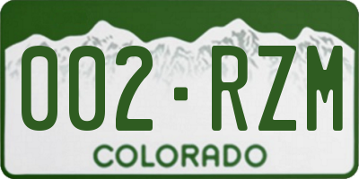 CO license plate 002RZM