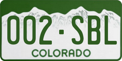 CO license plate 002SBL