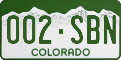 CO license plate 002SBN