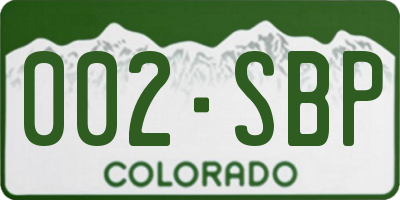 CO license plate 002SBP