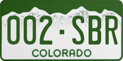 CO license plate 002SBR
