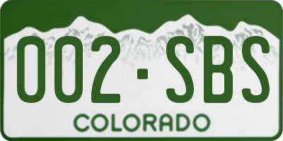 CO license plate 002SBS