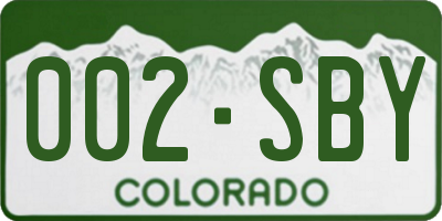 CO license plate 002SBY