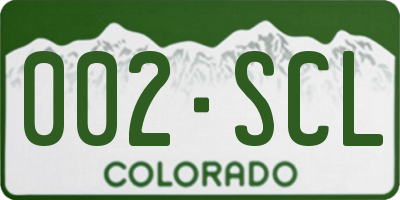 CO license plate 002SCL