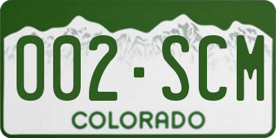 CO license plate 002SCM