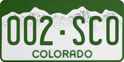 CO license plate 002SCO