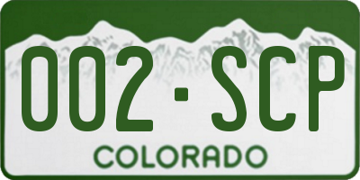 CO license plate 002SCP