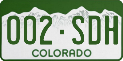 CO license plate 002SDH