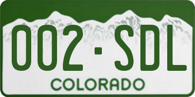 CO license plate 002SDL