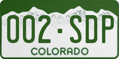 CO license plate 002SDP