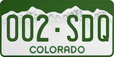 CO license plate 002SDQ