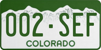 CO license plate 002SEF