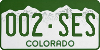 CO license plate 002SES