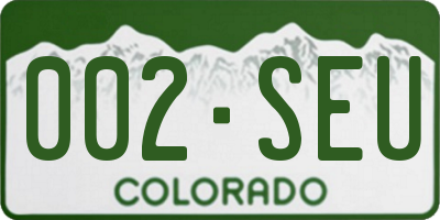 CO license plate 002SEU